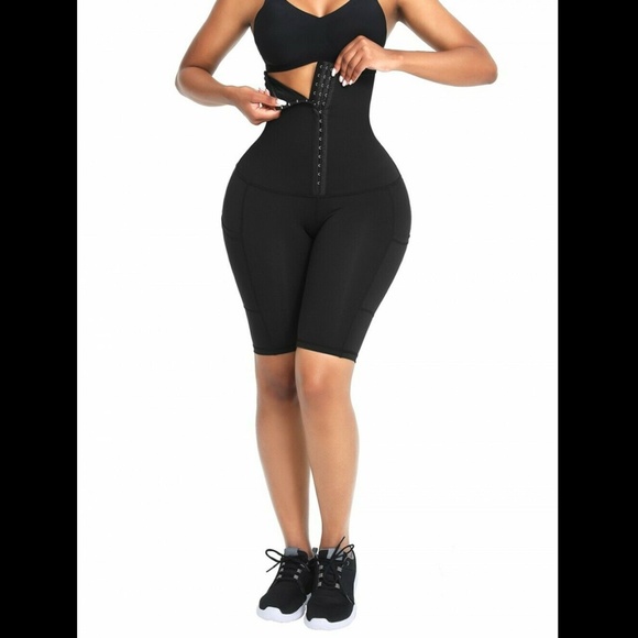 NWT Feelingirl [ MEDIUM ] Tummy Control High Waist‎ Trainer Shorts in Black - Picture 3 of 12
